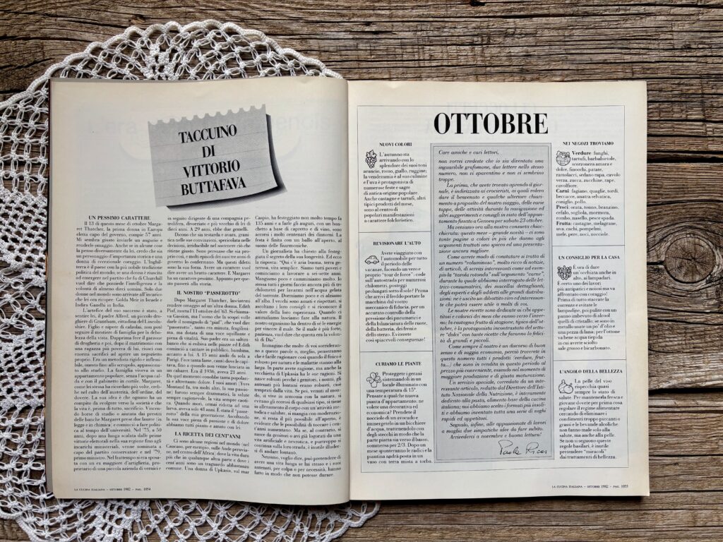 La Cucina Italiana Ottobre 1982