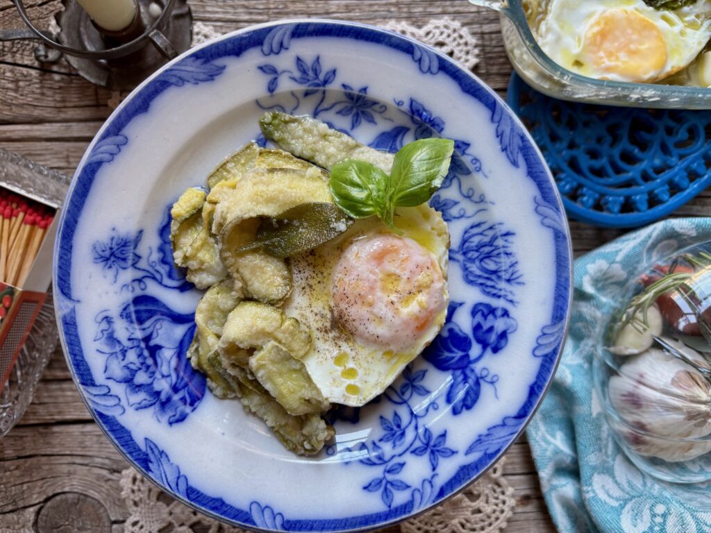 Carpione di uova e zucchine alla roerina