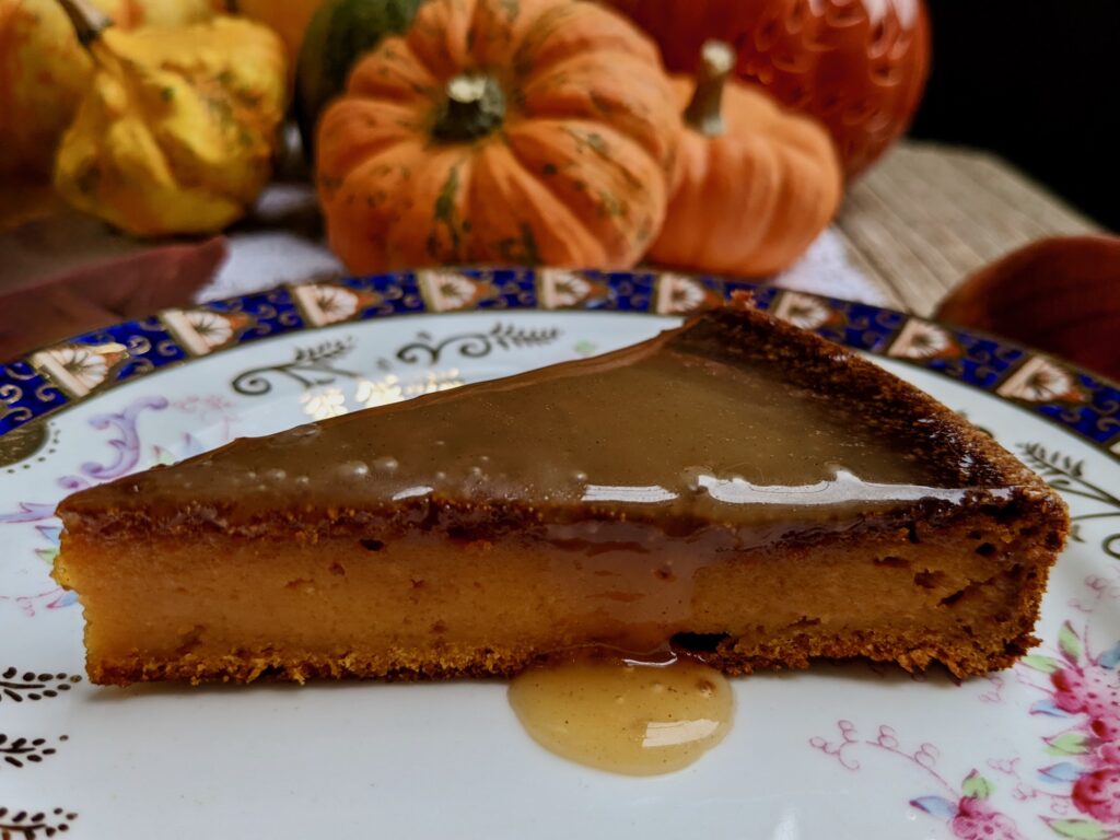 Torta di zucca con caramello al miele