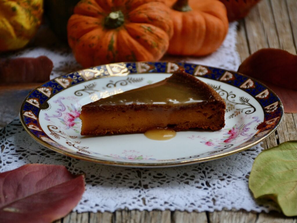 Torta di zucca con caramello al miele